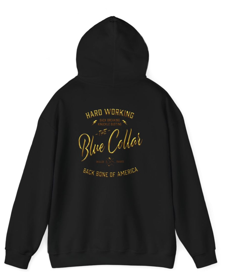 Blue collar pullover hoodie