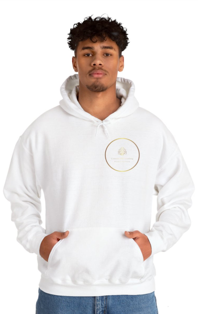 Blue collar pullover hoodie